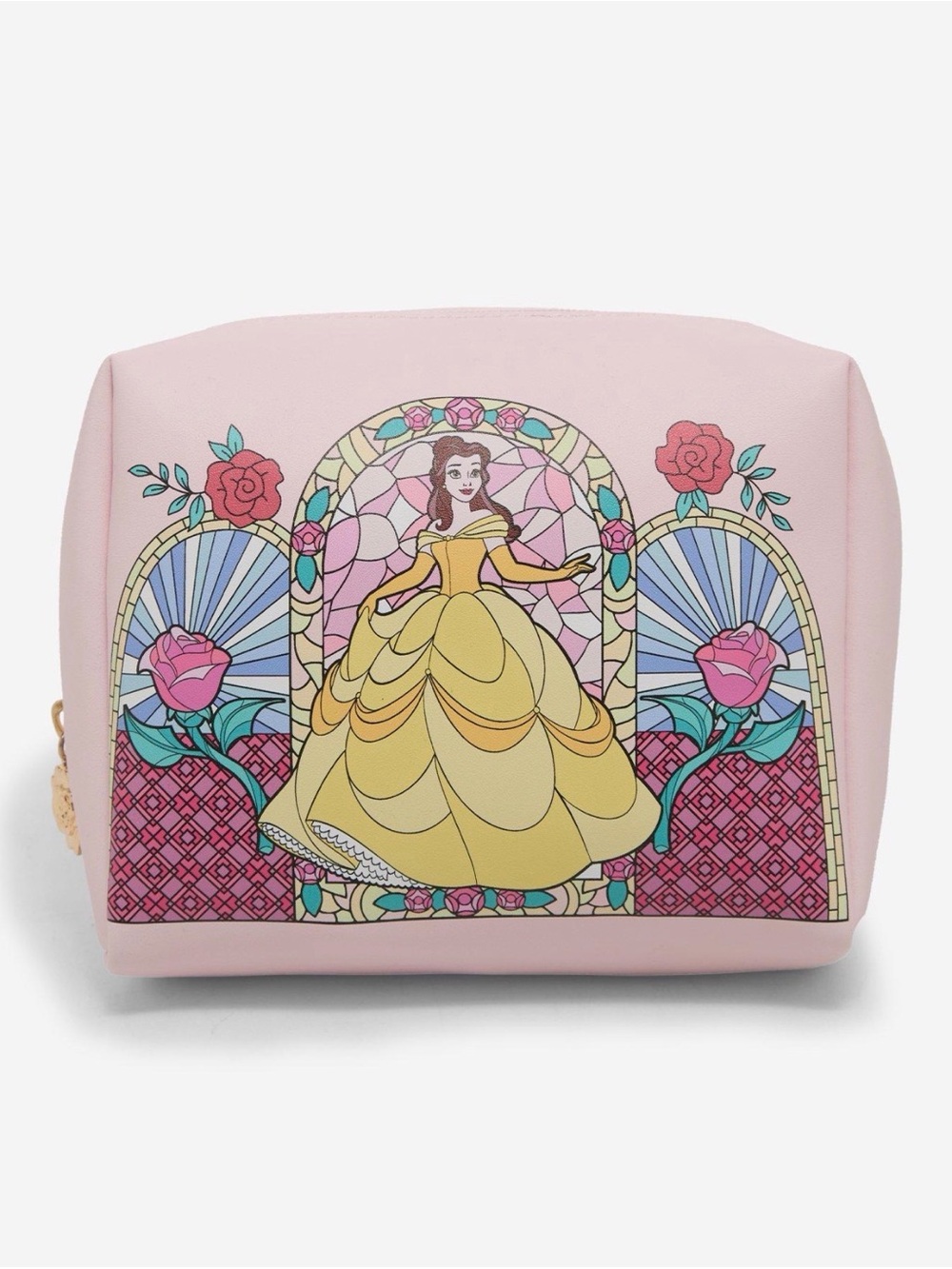 New Disney Beauty and The Beast Belle Stained Glass Portrait Cosmetic Case